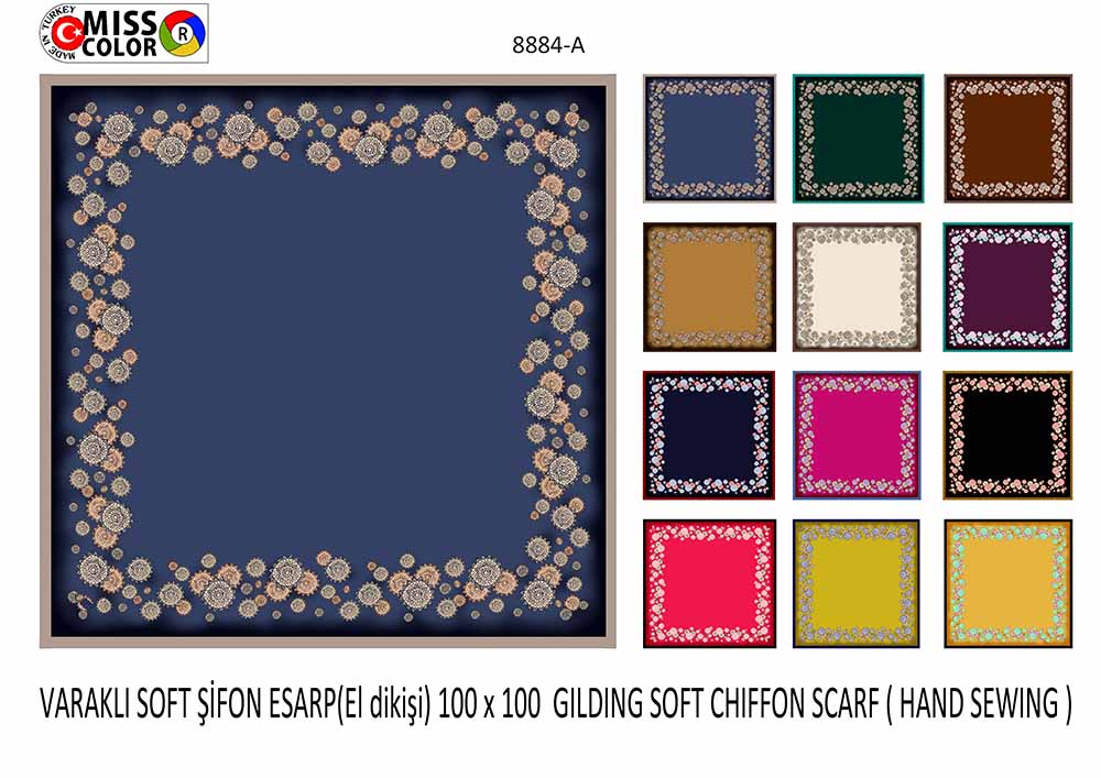 Varaklı Soft Şifon El Dikişi 8884-A